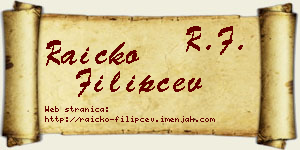 Raičko Filipčev vizit kartica